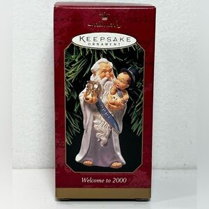 Hallmark Welcome To 2000  Keepsake Christmas Ornament Father Time & Baby 2000